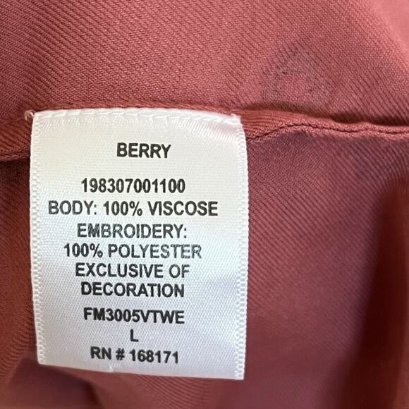 Farmers Market Floral Embroidered Maxi Dress Size L Pink Boho Trad Wife Modest - Picture 8 of 9